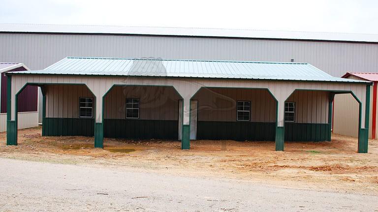 24×45 Colonial Garage with Lean-to