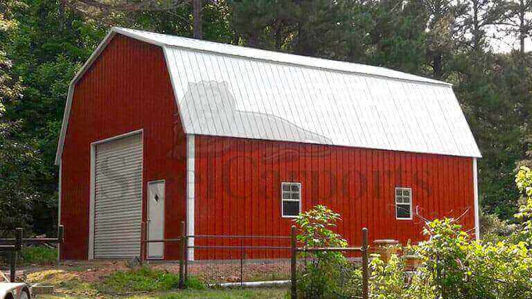 30×30 Fully Enclosed Gambrel Barn