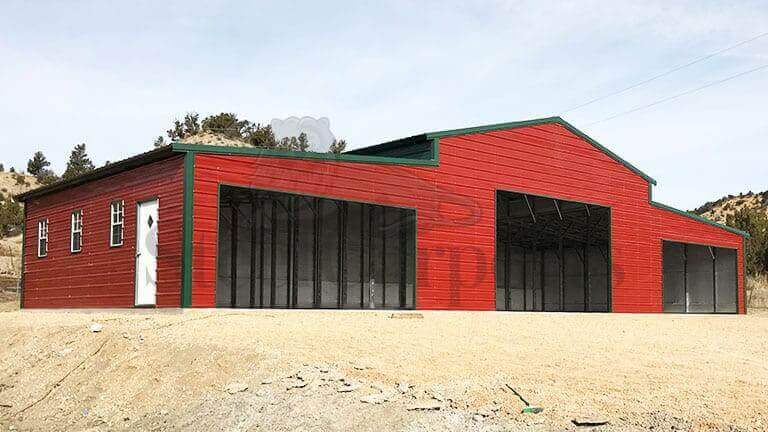 70×30 Raised Center Metal Barn