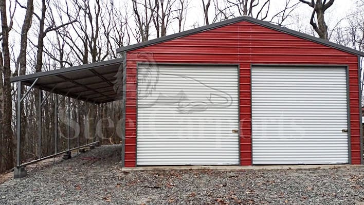 22x30x9 Aframe Vertical Roof Garage w/ Lean To