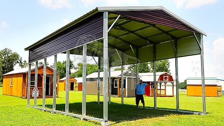 18x31x8 LEGACY REGULAR END COMBO - Carports & Metal Garages