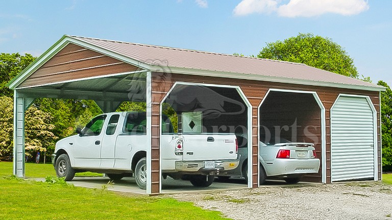 18x35x8 Side Entry Aframe Vertical Roof Carport