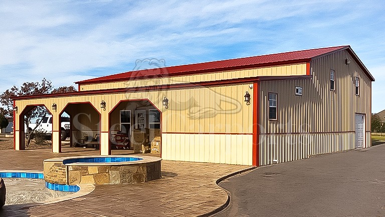 30x50x13 Aframe Vertical Roof Building w/14x50x11-9 Attached Lean to