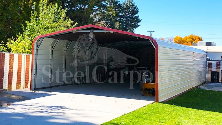 18x31x8 LEGACY REGULAR END COMBO - Carports & Metal Garages