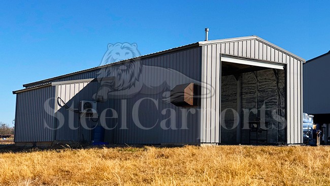 18x60x12 Metal Garage With Lean-To